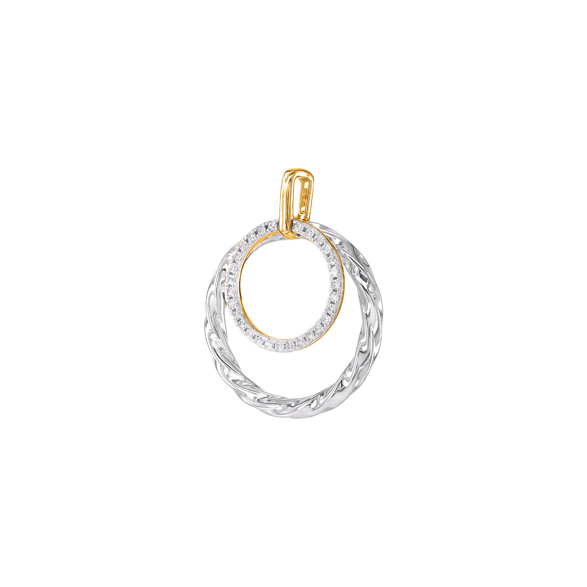 9ct Gold & Silver Diamond Loop Pendant .15ct TW