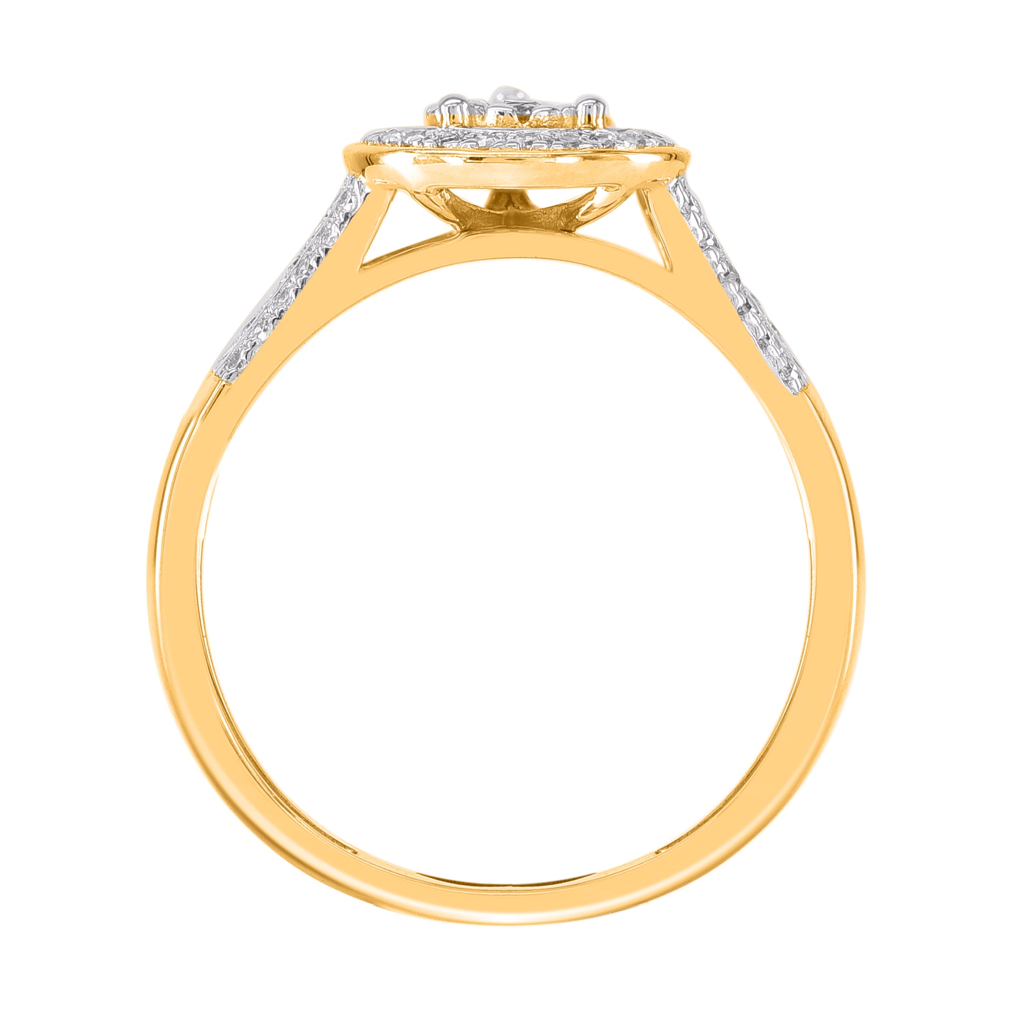 9ct Gold Diamond Pear Cluster Halo Ring .25ct TW