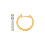 9ct Gold Channel Set Round Huggie Earring .25ct TW