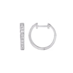 9ct White Gold Channel Set Round Huggie Earring .33ct TW