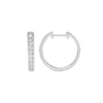 9ct White Gold Channel Set Round Huggie Earring .50ct TW