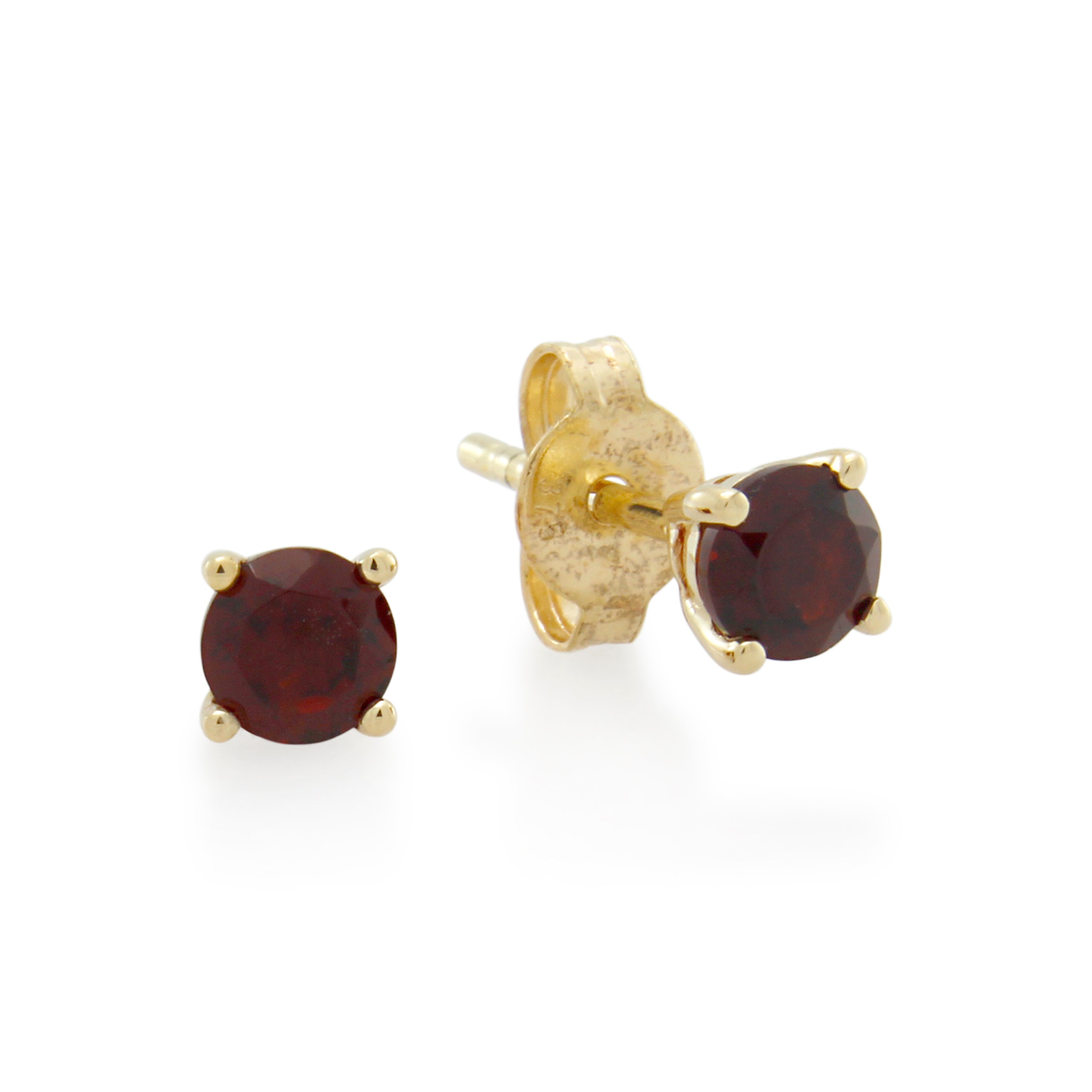 9ct Gold Garnet Birthstone Stud Earrings - January