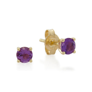 9ct Gold Garnet Birthstone Stud Earrings - February