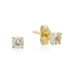 9ct Gold White Topaz Birthstone Stud Earrings - April