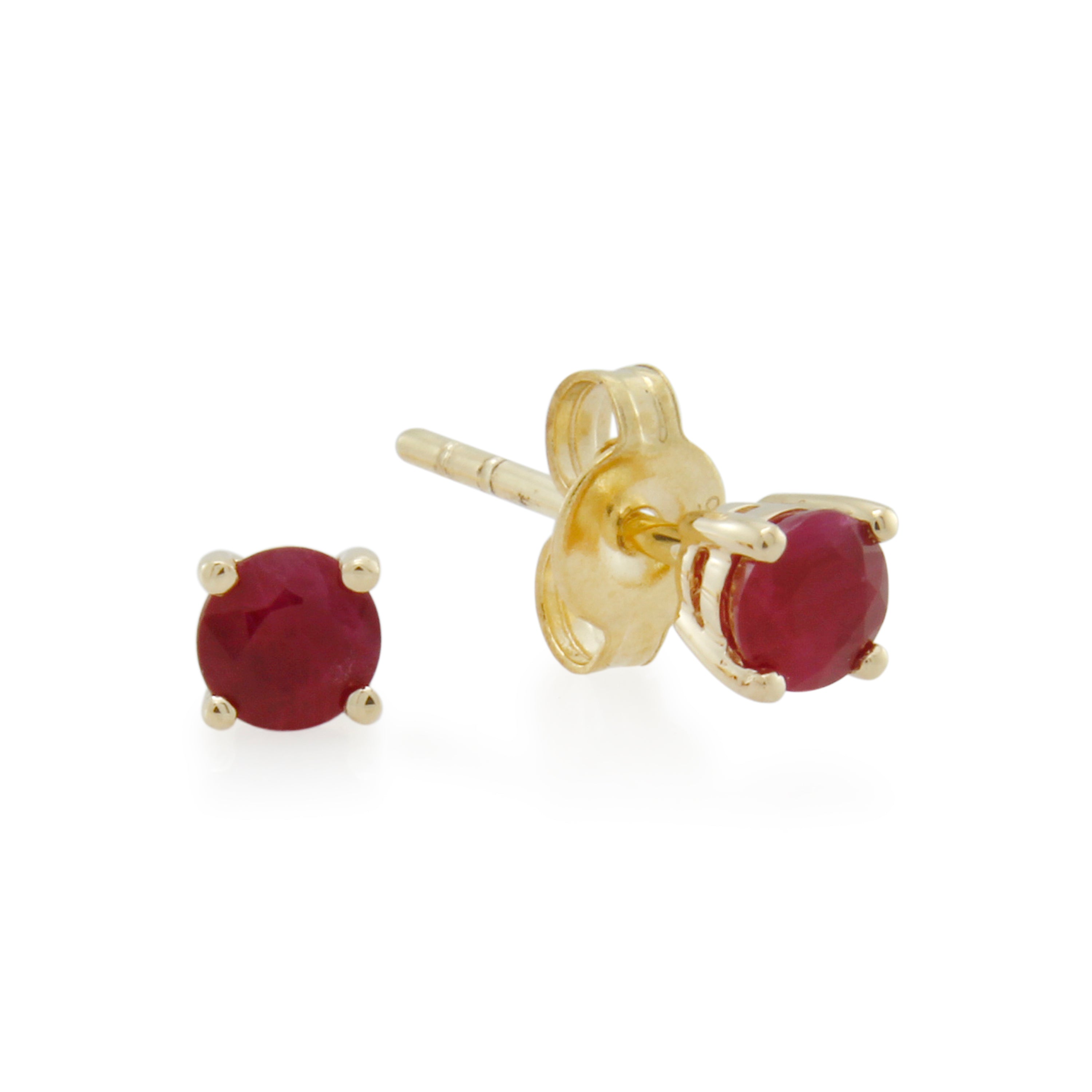 9ct Gold Natural Ruby Birthstone Stud Earrings - July