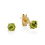 9ct Gold Peridot Birthstone Stud Earrings - August