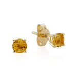 9ct Gold Citrine Birthstone Stud Earrings - November