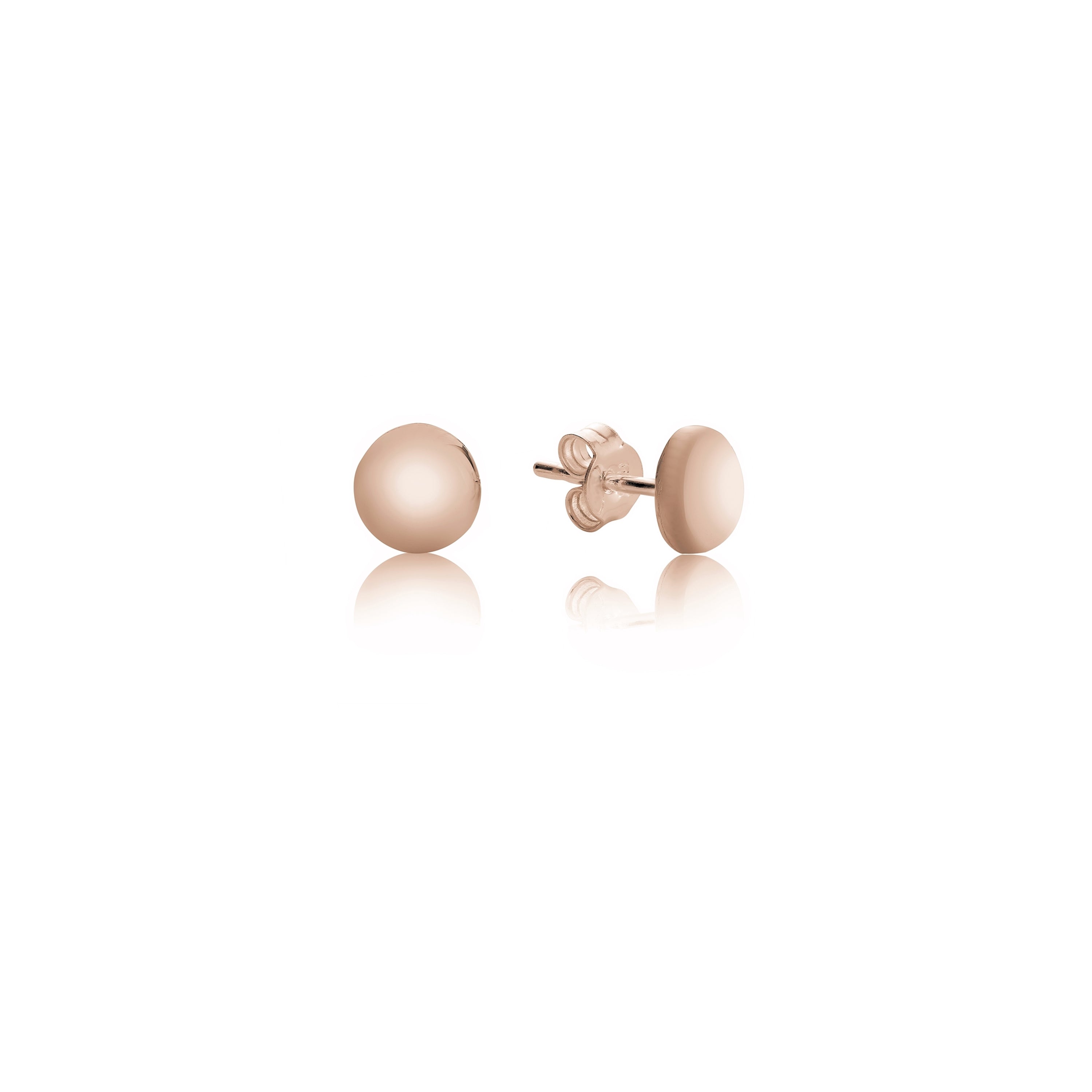 9ct Rose Gold 6mm Half Dome Stud Earrings