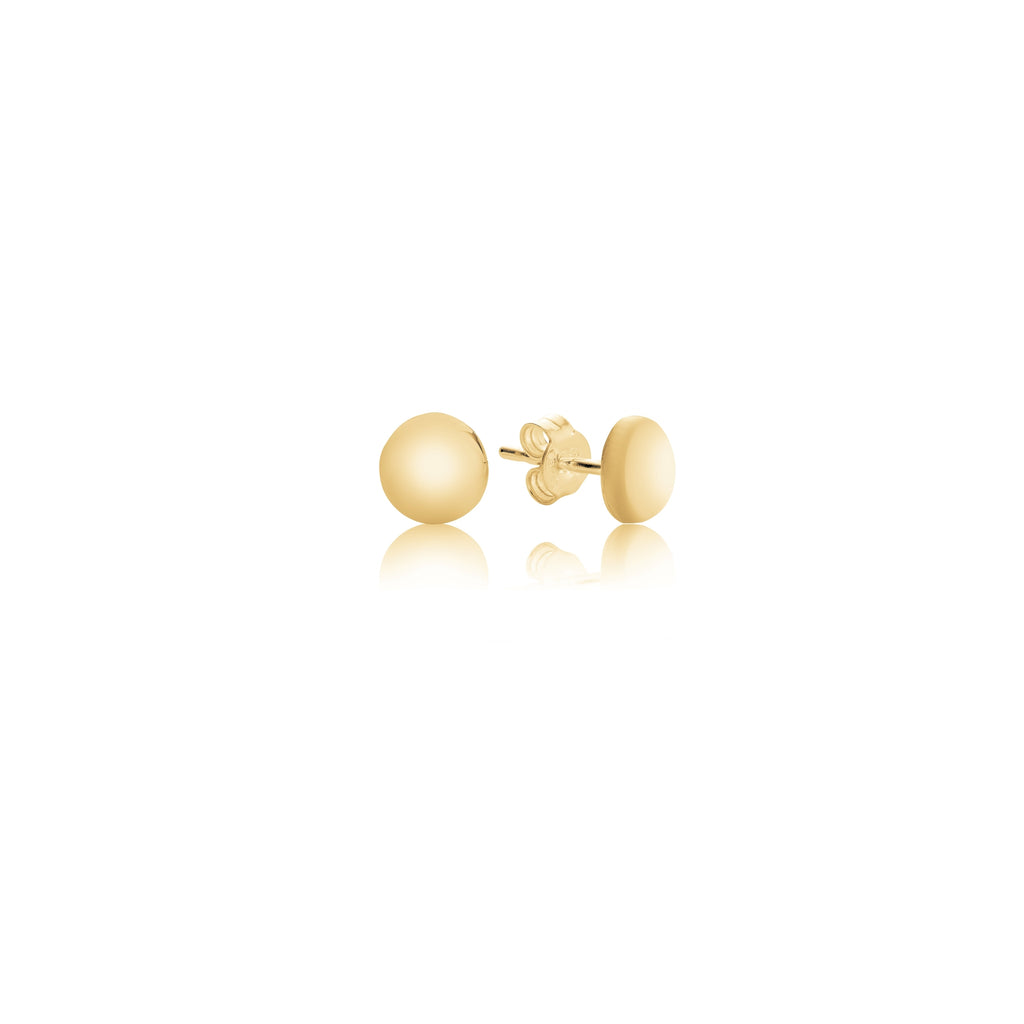 9ct Yellow Gold 6mm Half Dome Stud Earrings