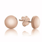 9ct Rose  Gold 8mm Half Dome Stud Earrings