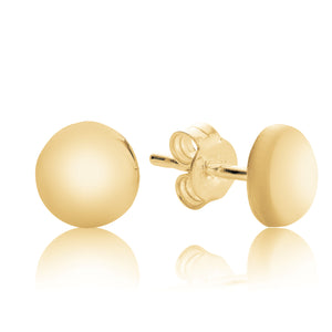 9ct Gold 8mm Half Dome Stud Earrings