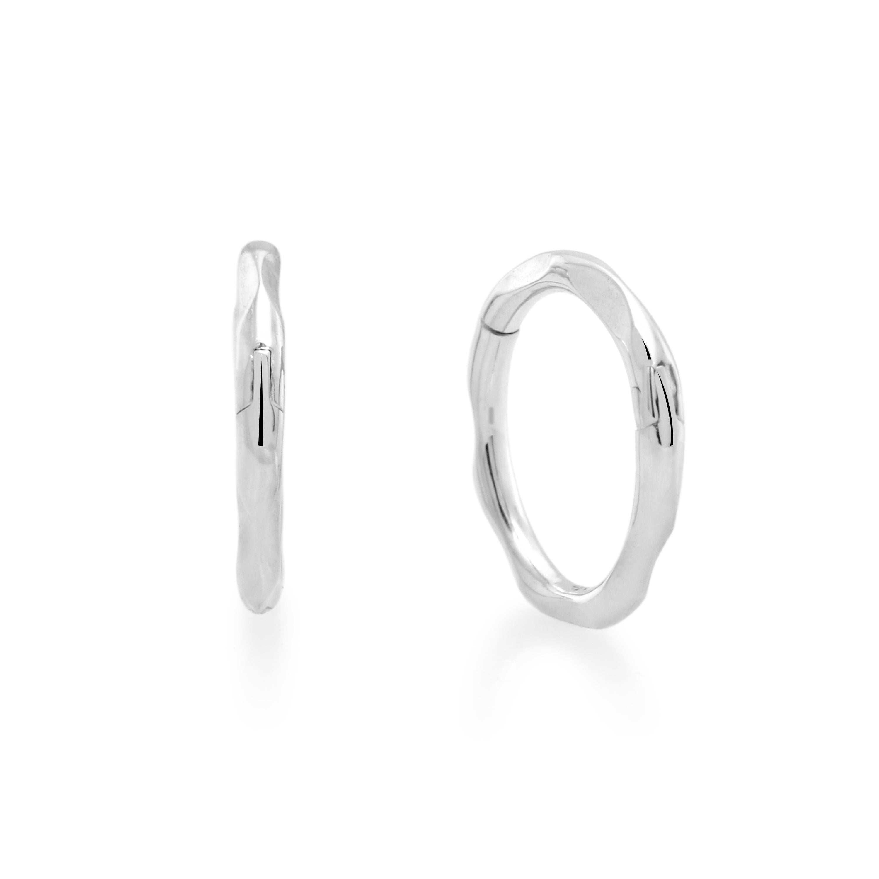 Sterling Silver Petite Facet Sleeper Earring