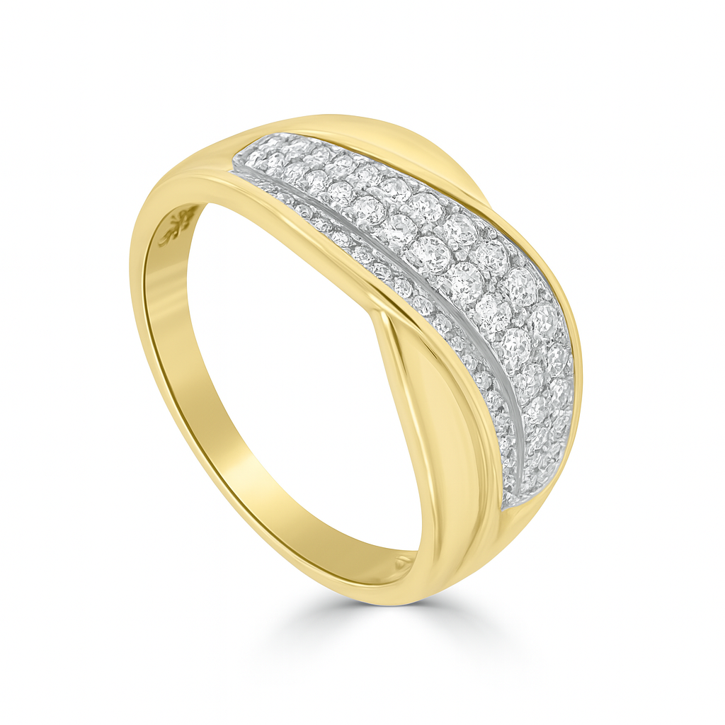 9ct Gold Diamond Crossover Ring – .50ct of Sparkle