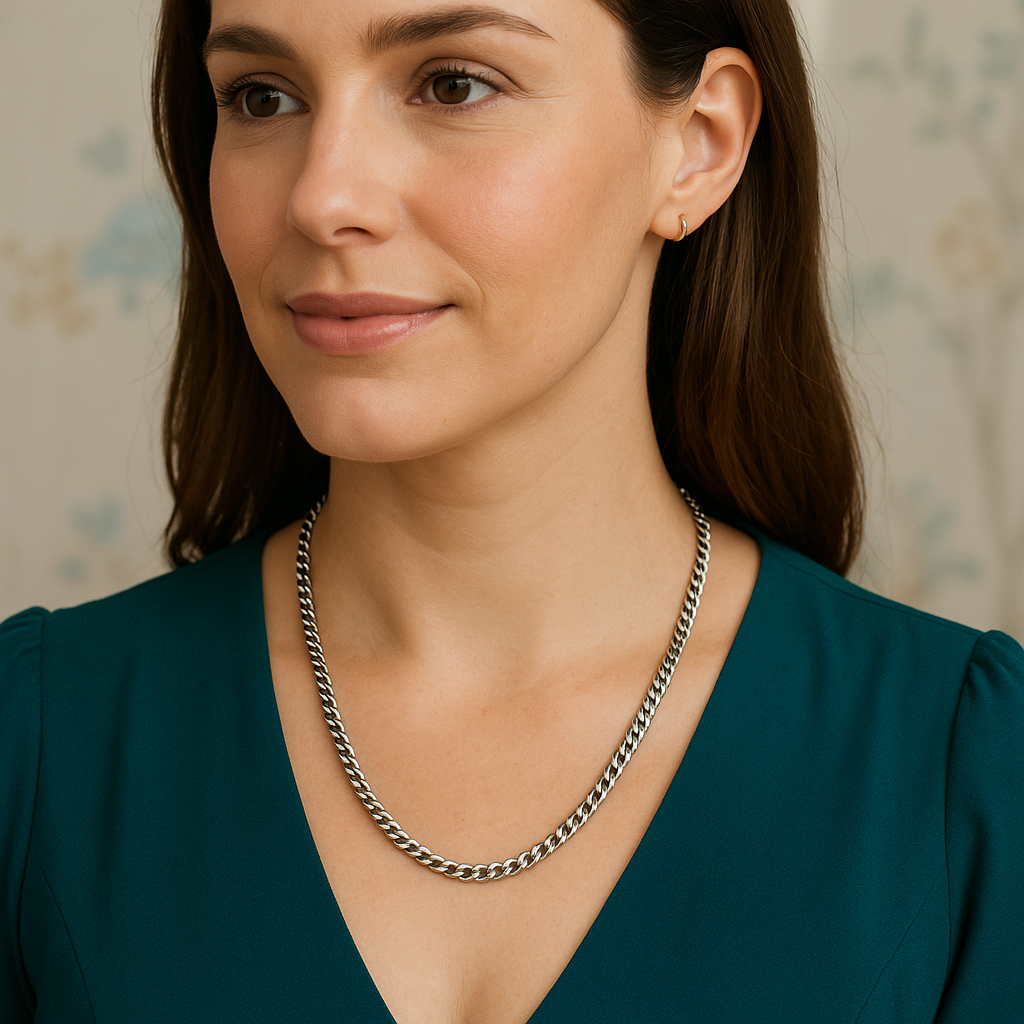 Stainless Steel Curb Chain Necklace 50cm