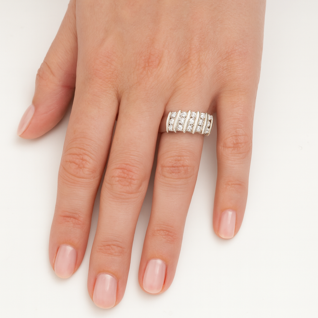 18ct Yellow & White Gold Channel Set Diamond Ring .80ct TW