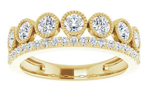 14ct Yellow Gold Gold Lab-Grown Diamond Multi Stone Ring 1ct TW