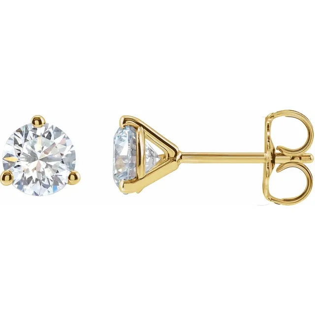 14ct Yellow Gold Lab Grown Diamond Studs 1ct TW