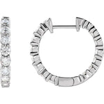 14ct White Gold Lab Grown Diamond Inside Out 36mm Hoop Earrings 4ct TW