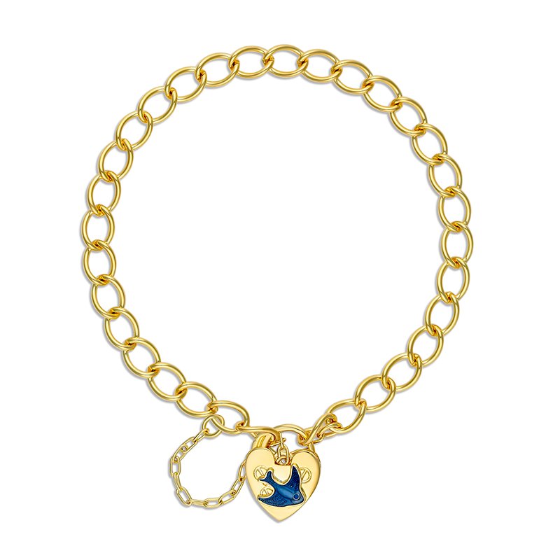 Traditional Bluebird Curb Bracelet Gold Plated