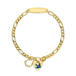Traditional Bluebird Curb ID Bracelet Gold Plated