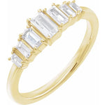 14ct Yellow Gold 1/2 ct TW Lab-Grown Diamond Baguette Ring