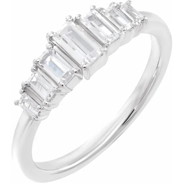 14ct White Gold 1/2 ct TW Lab-Grown Diamond Baguette Ring