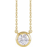 14ct Yellow Gold 1ct Lab-Grown Diamond Adjustable Necklace 40-45cm