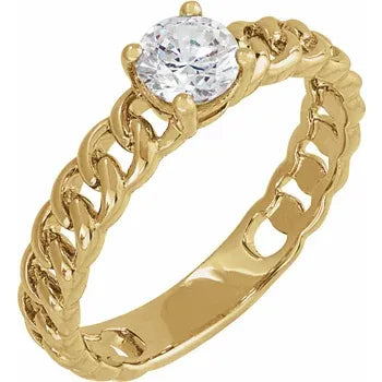 14ct Yellow Gold 1/2 ct Lab-Grown Diamond Solitaire Ring