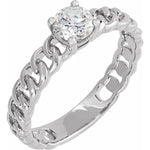 14ct White Gold 1/2 ct Lab-Grown Diamond Solitaire Ring