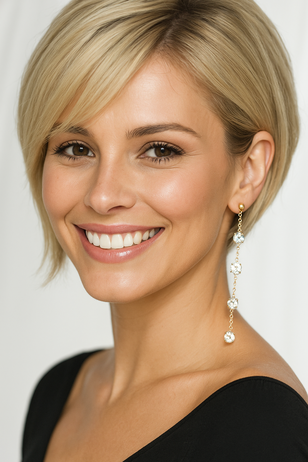 Davvero Austrian Crystal Long Drop Earrings – Italian Gold Elegance