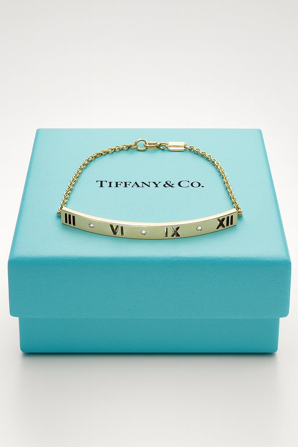 Tiffany & Co. 18ct Rose Gold Atlas Bar Diamond Bracelet