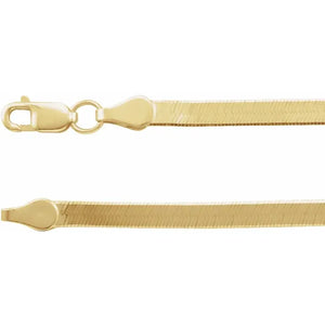 14ct Yellow 2.8 mm Flexible Herringbone Bracelet 18cm
