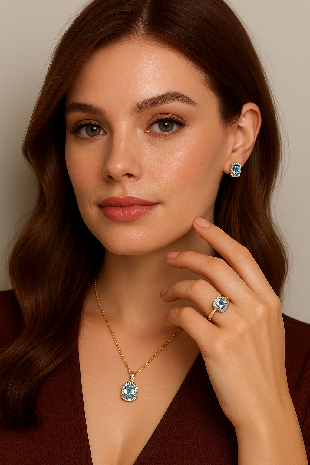 9ct Gold Sky Blue Topaz Ring  .74 carat