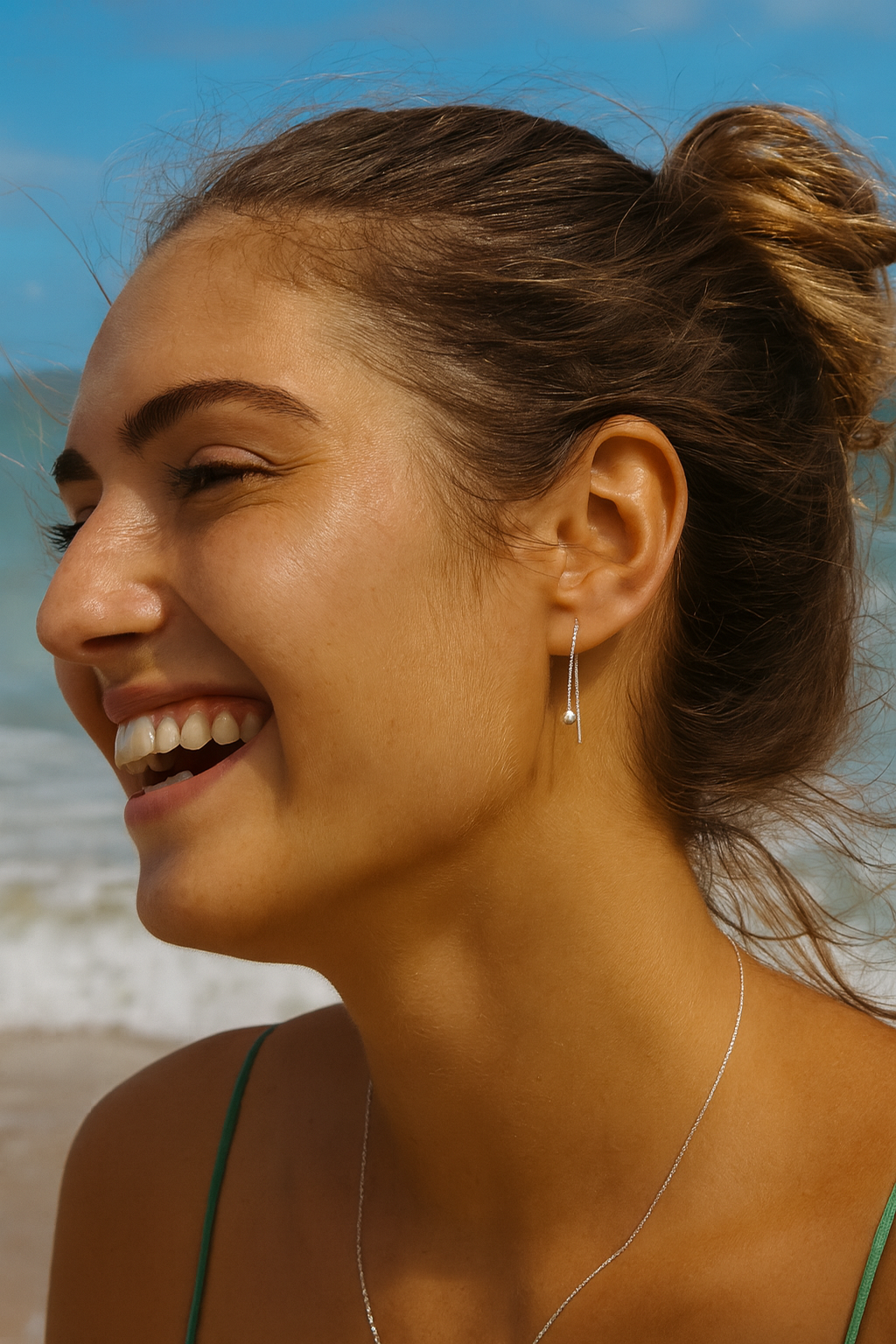 Sterling Silver Petite Thread Ball Earrings