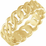 14ct Yellow Gold Solid 6.5 mm Chain Link Ring