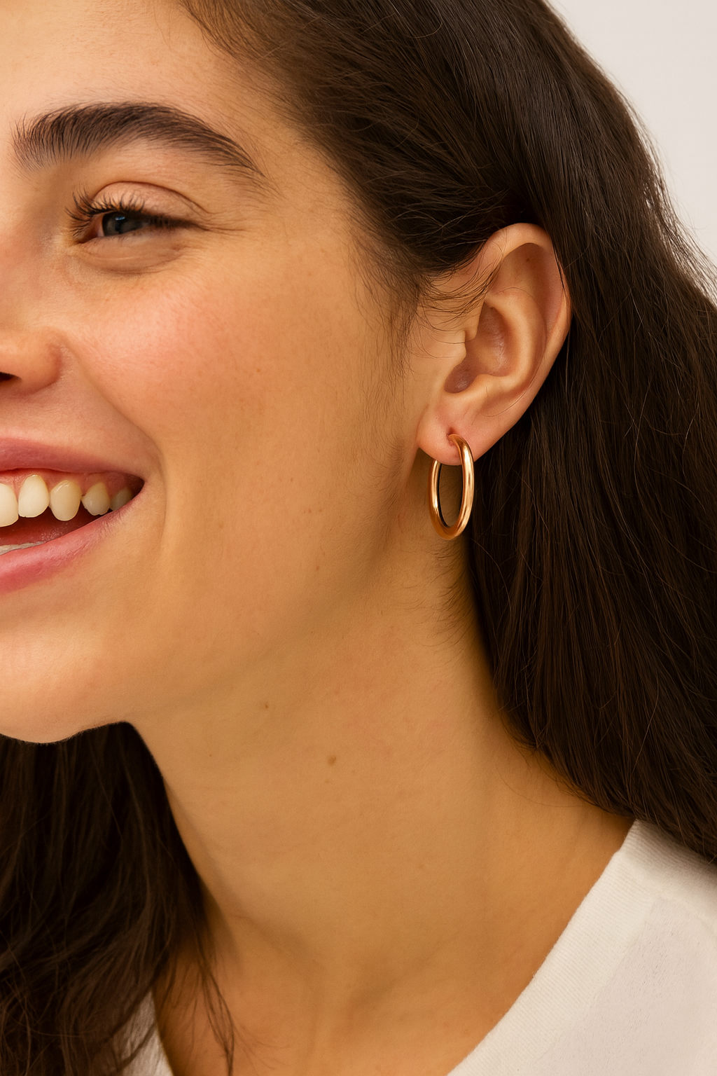 9ct Rose Gold Silver Filled Round Hoop Earrings