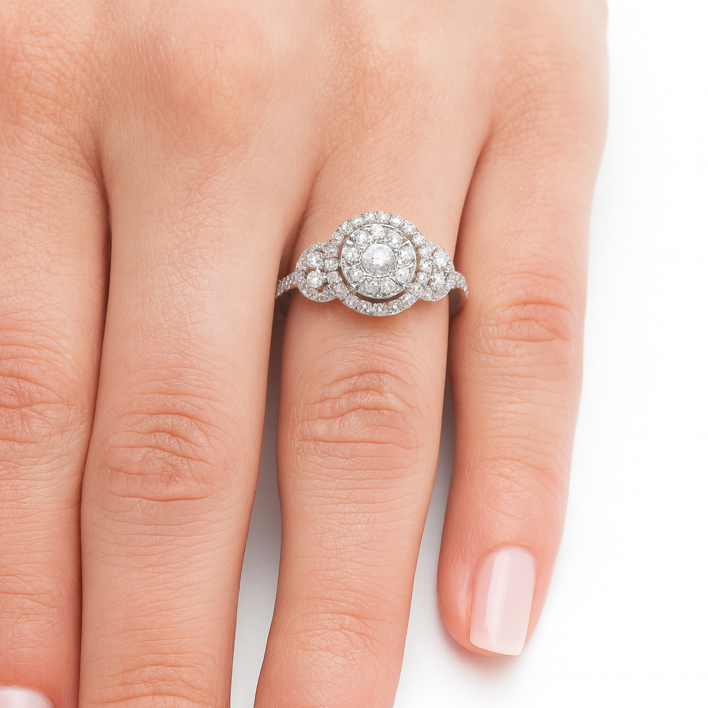 9ct Yellow Gold  Diamond Dress Ring .95ct TW