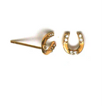 9ct Gold Horseshoe CZ Stud Earrings