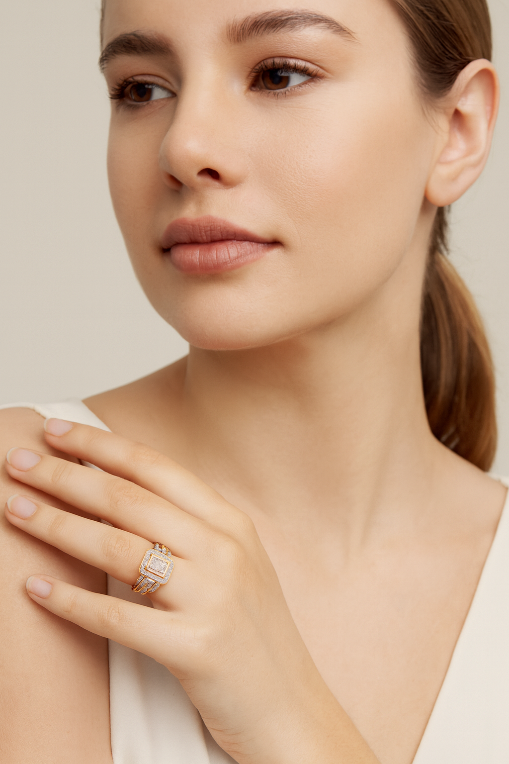 9ct Yellow Gold Diamond Dress Ring 1/2ct TW