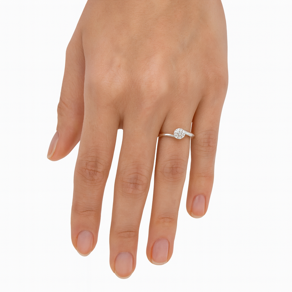 Platinum Solitaire Martini Set Diamond Ring .50ct
