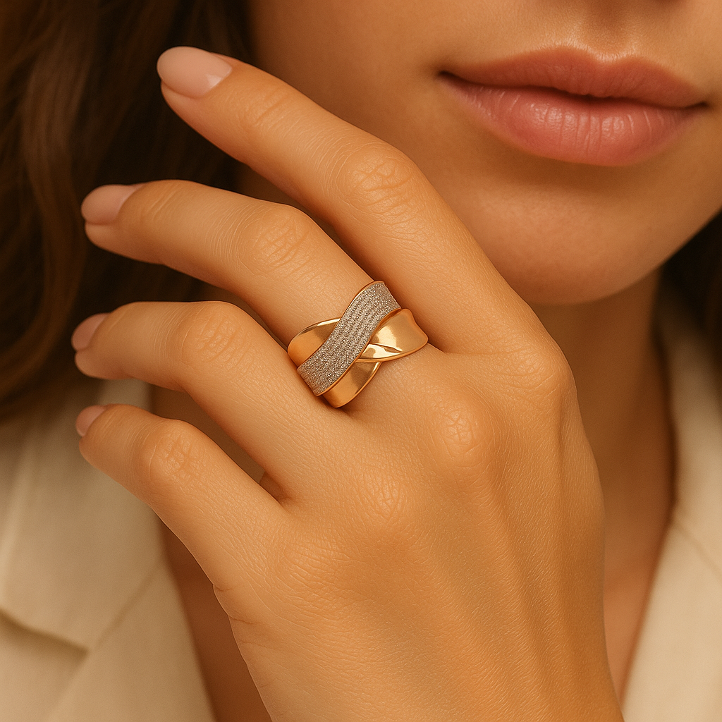 18ct Rose Gold Micropave Diamond Dress Ring 1.372 TW