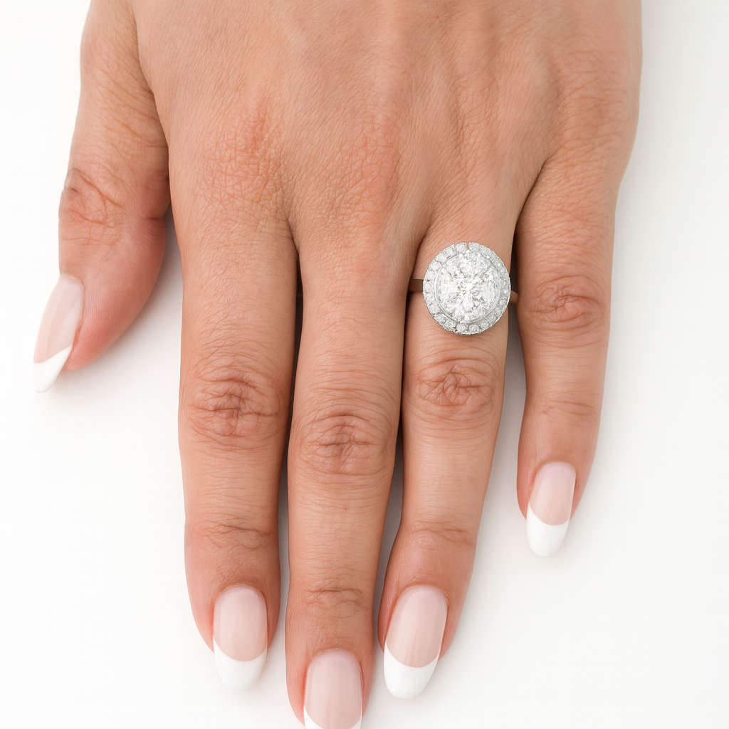 Dazzling 9ct Yellow Gold Diamond Cluster Halo Ring