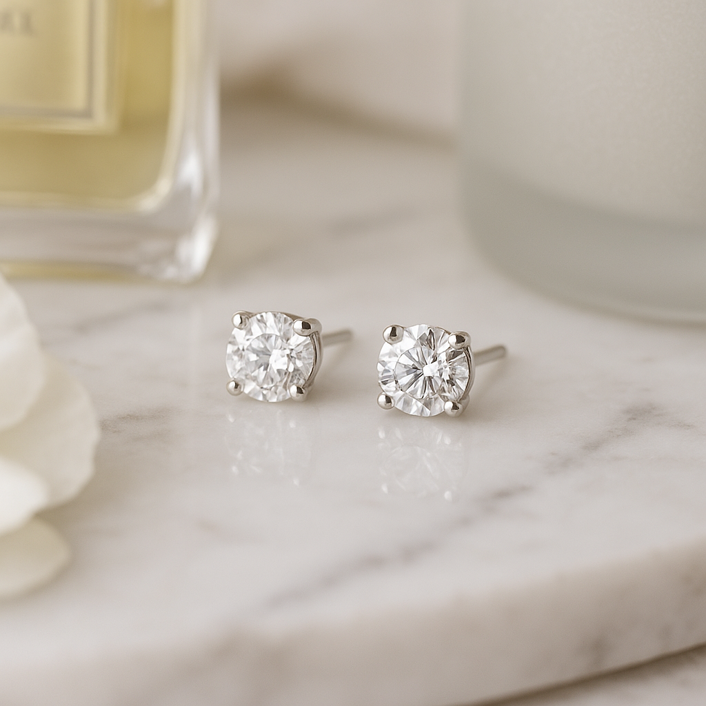 Sterling Silver Austrian Crystal 2mm Stud Earrings