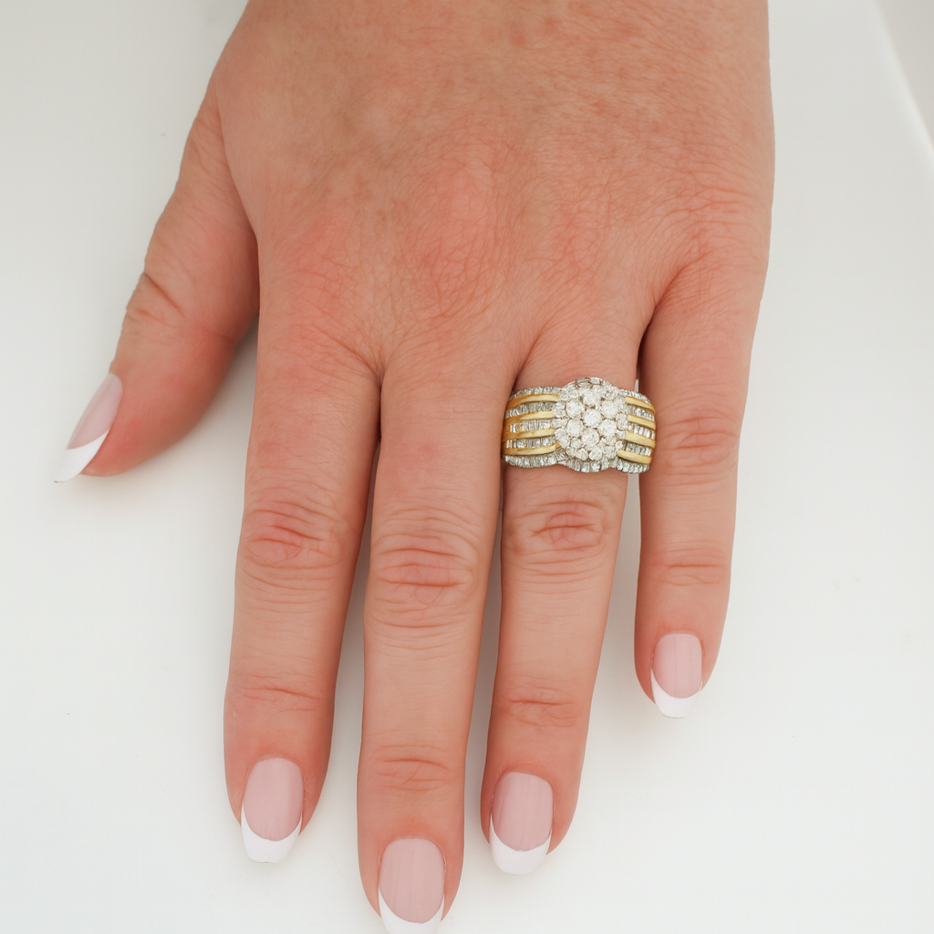 9ct Yellow Gold Diamond Dress Ring 1ct TW