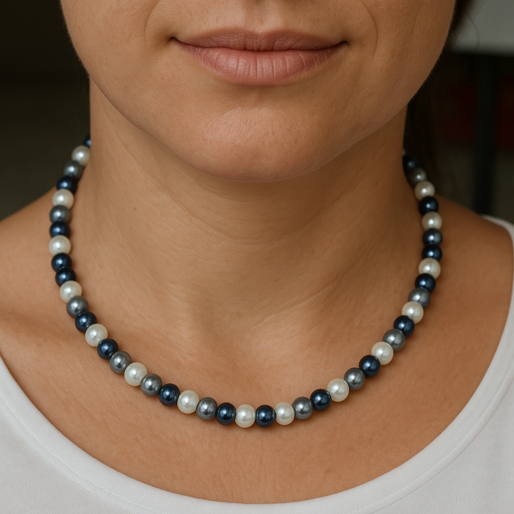 Elegant Faux Pearl Trio Set in Sterling Silver