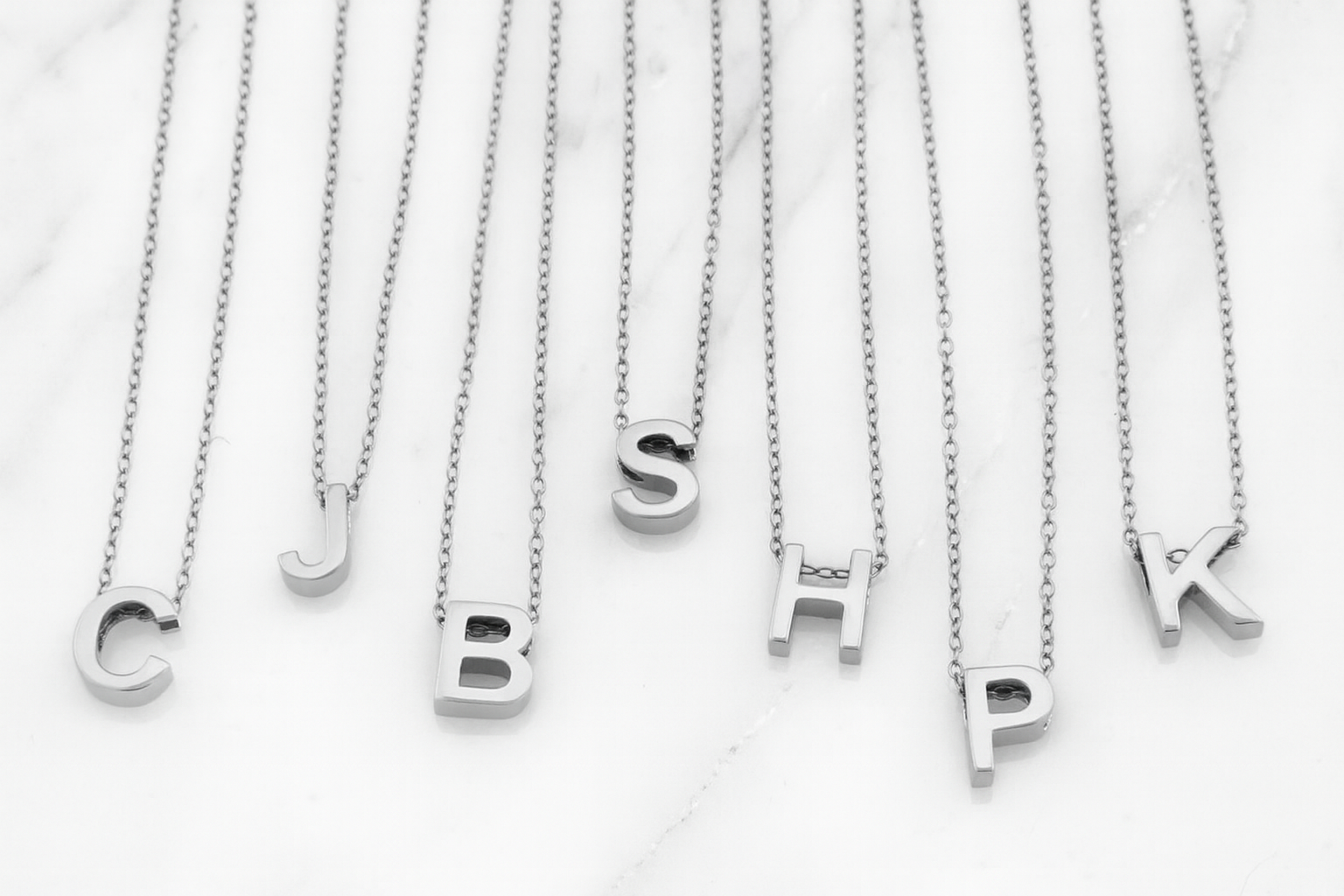 Petite Sterling Silver Initial Slider Necklace Unisex