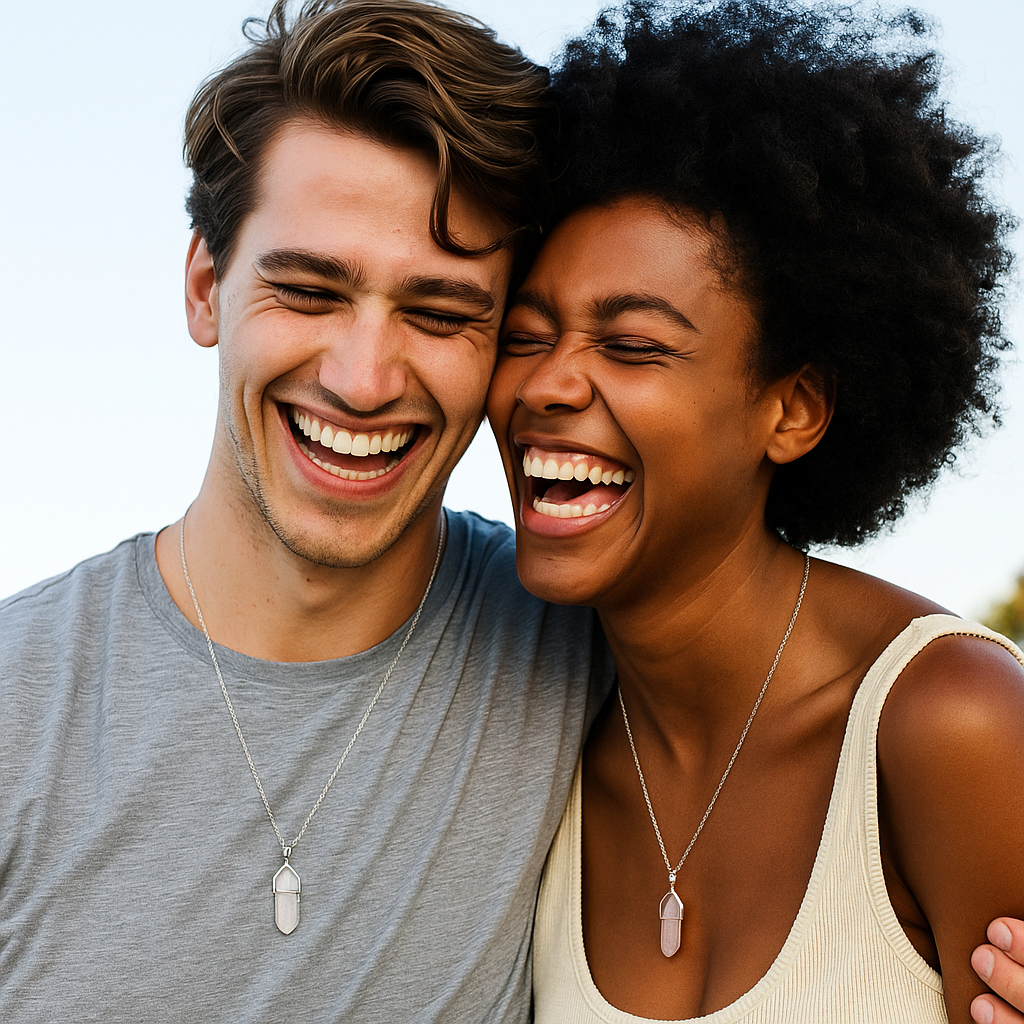 Sterling Silver Rose Quartz Pendant & Chain – For Love, Strength & Peace