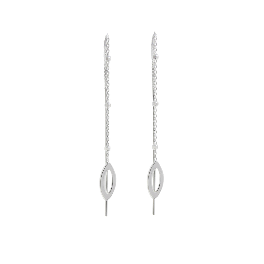 Sterling Silver Tear Drop Thread Earrings