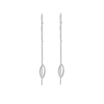 Sterling Silver Tear Drop Thread Earrings