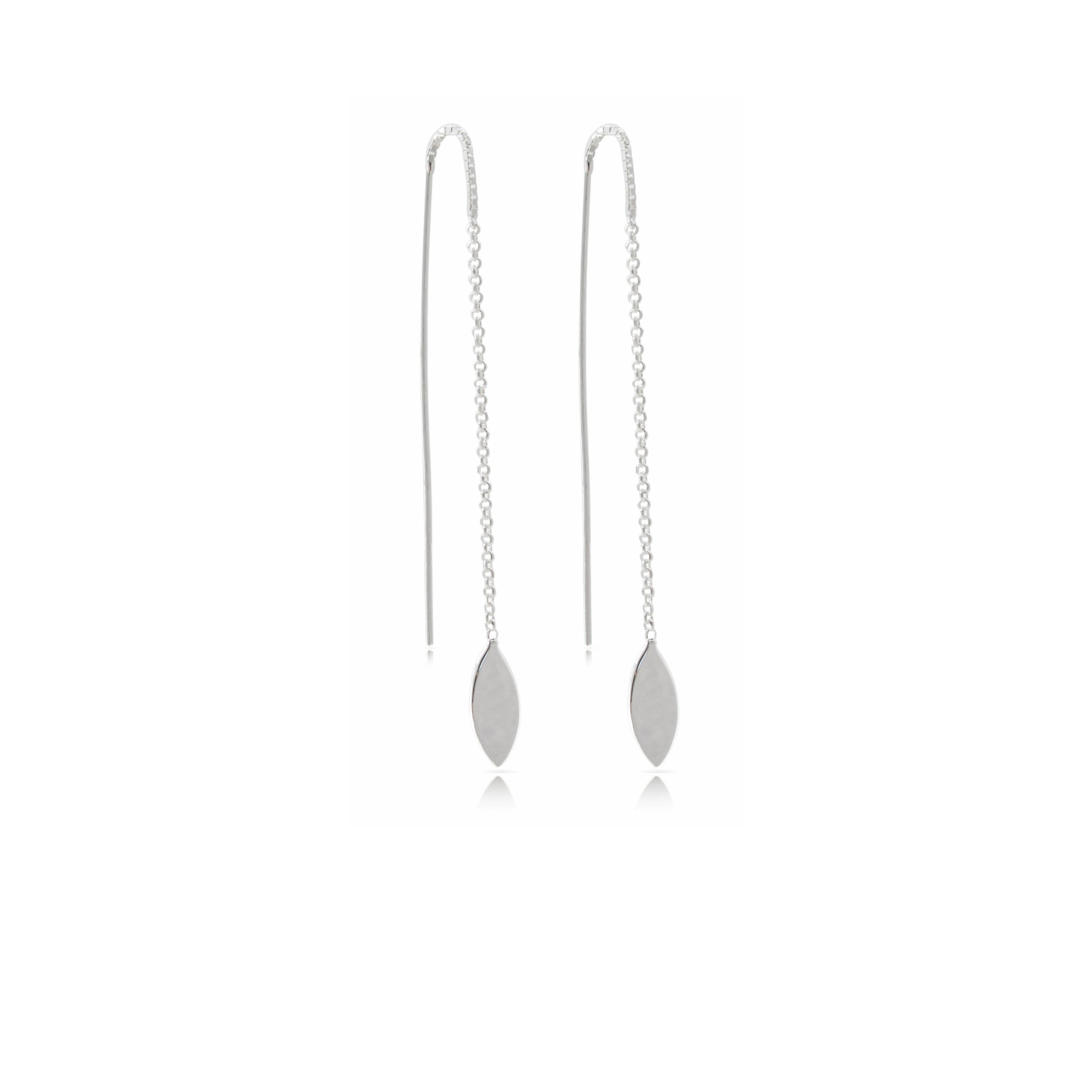 Sterling Silver Tear Drop Thread Earrings